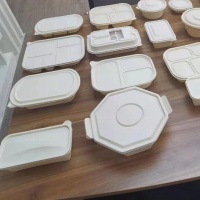 Microwavable starch-based degradable food trays