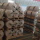 Horizontally stacked jumbo PVC film rolls neatly on pallets