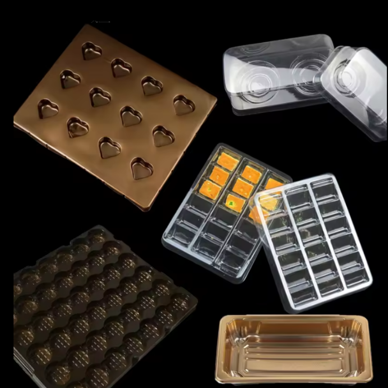 Barquettes alimentaires en PVC thermoformées pour chocolat, biscuits et gâteaux