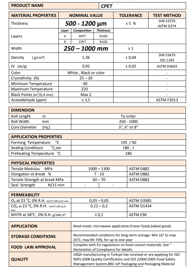 BLACK PET FILM THERMOFORMING