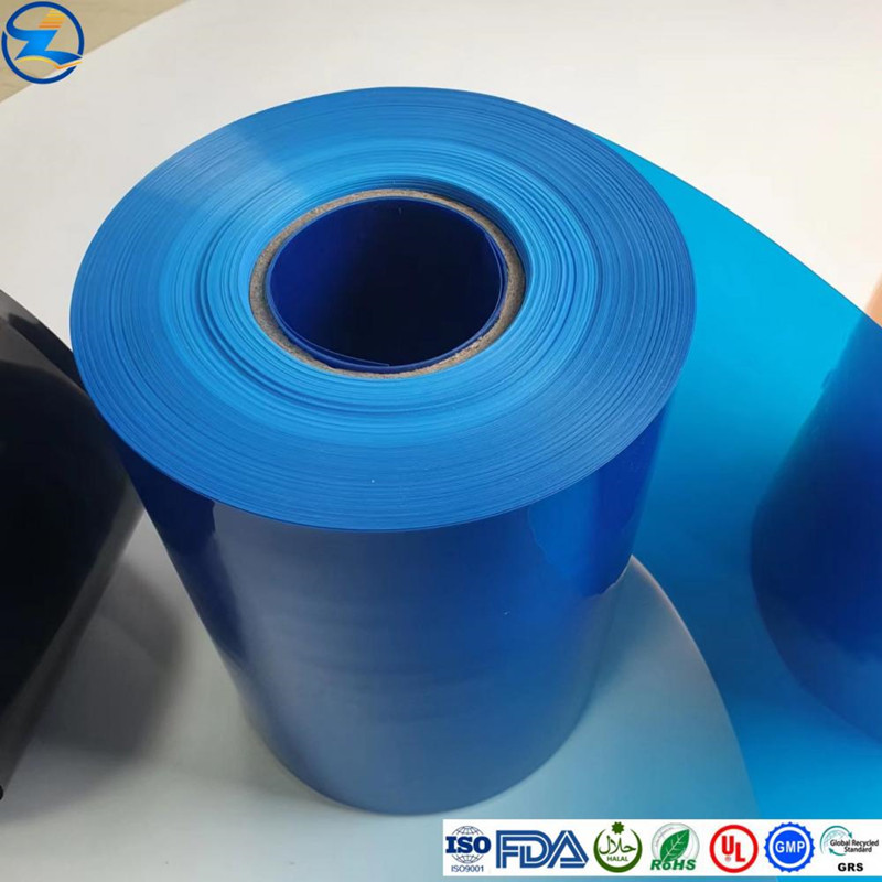 Film PVC transparent bleu de 0,25 mm