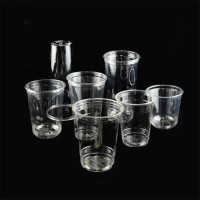 Gobelets jetables en plastique PLA à emporter avec couvercles à logo