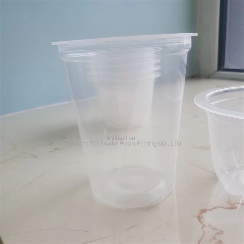 Bol en PP blanc, récipient en PP noir, gobelet en polypropylène transparent