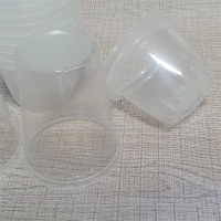 Bol en PP blanc, récipient en PP noir, gobelet en polypropylène transparent