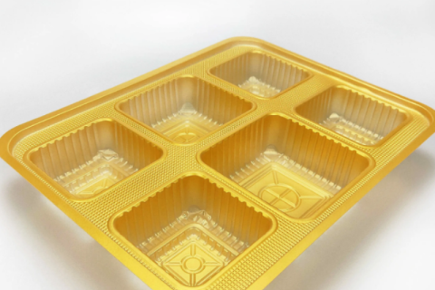 Gouden PP-voedsellade voor taarten/koekjes/chocolade