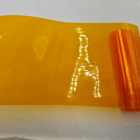Feuille d'emballage pharmaceutique en PVC de couleur orange