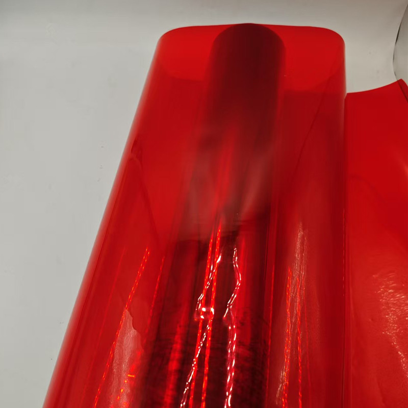 Transparente rote PVC-Folie