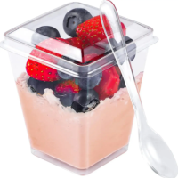 PET plastični pladenj za sladoled/puding/torto