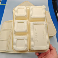 Bandeja de almuerzo desechable biodegradable de PLA
