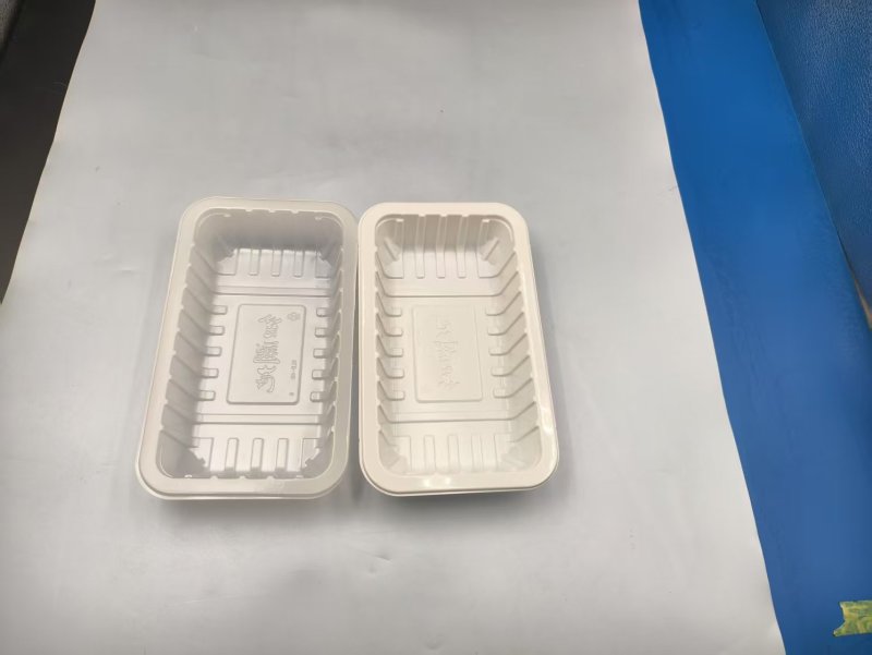 Weißes Einweg-Lebensmitteltablett aus PP