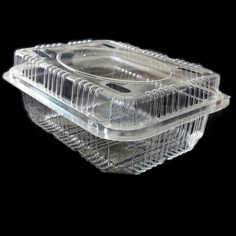 Hinged Food Container Clear Salad PET Packaging Box
