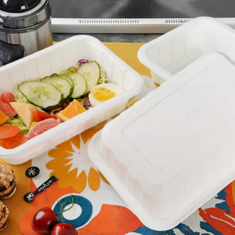 Белый пищевой полипропиленовый поднос для сервировки еды