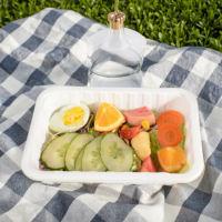 Белый пищевой полипропиленовый поднос для сервировки еды