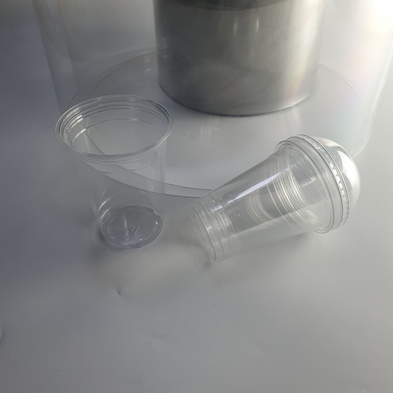 Przezroczysta folia PET z materiałów pochodzących z recyklingu na kubki #PCR