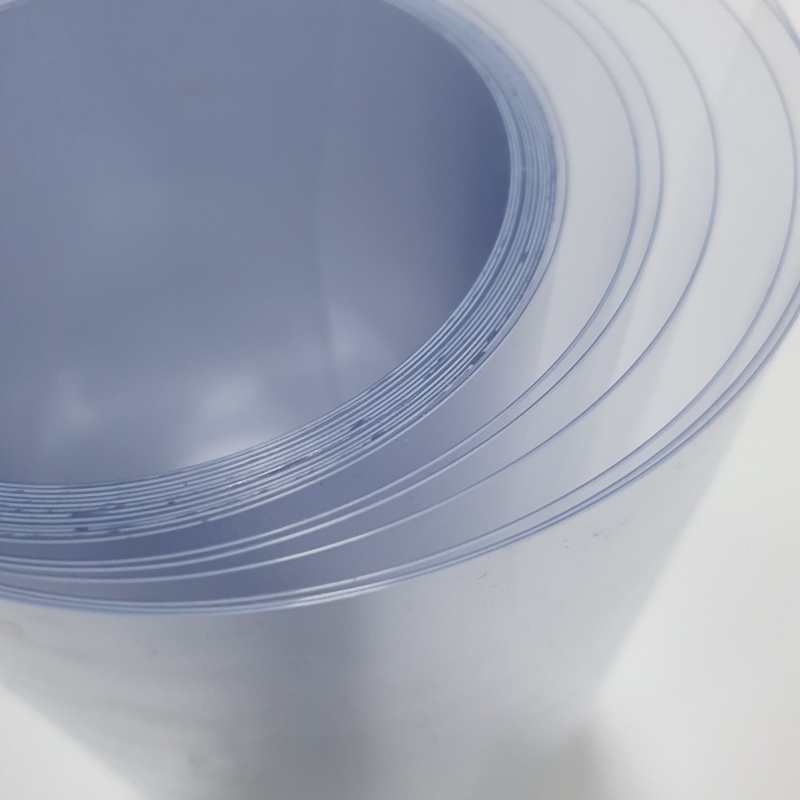 Lámina dura de PVC azul claro transparente para envasado de suplementos dietéticos