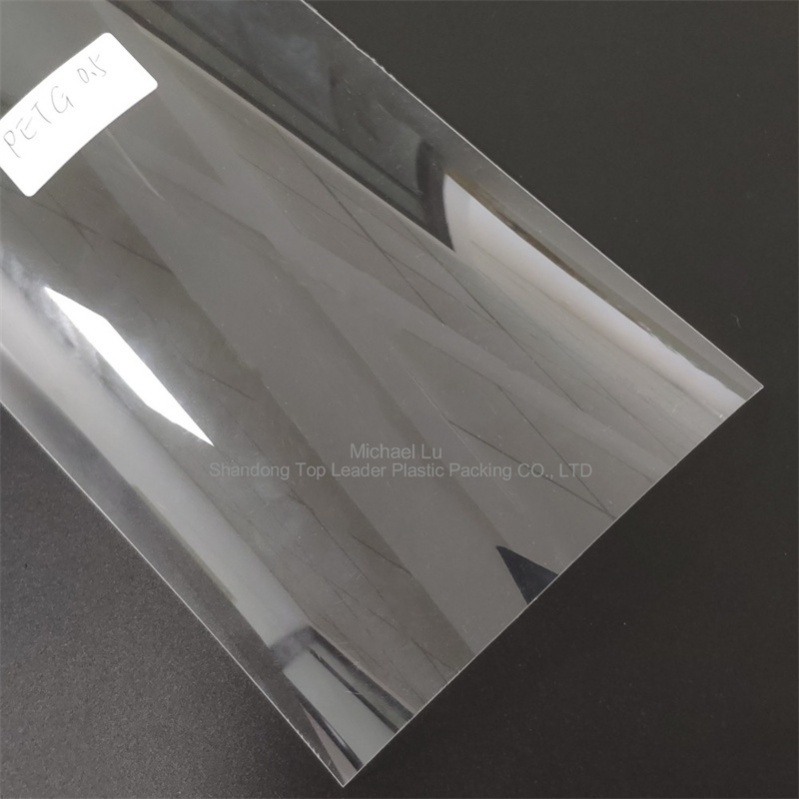Feuille rigide transparente en PETG, matériau recyclable de qualité alimentaire, thermoscellable