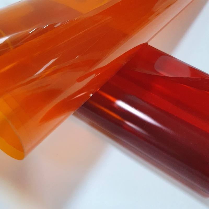 0.3mm dark red and orange PVC rigid sheets