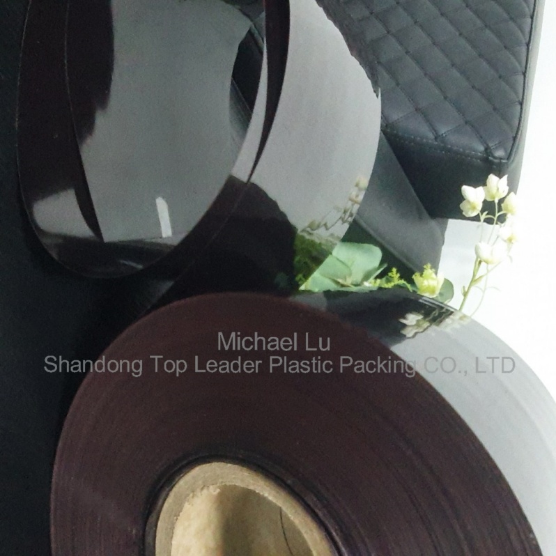 Bahan gulungan PVC tegar legap coklat gelap