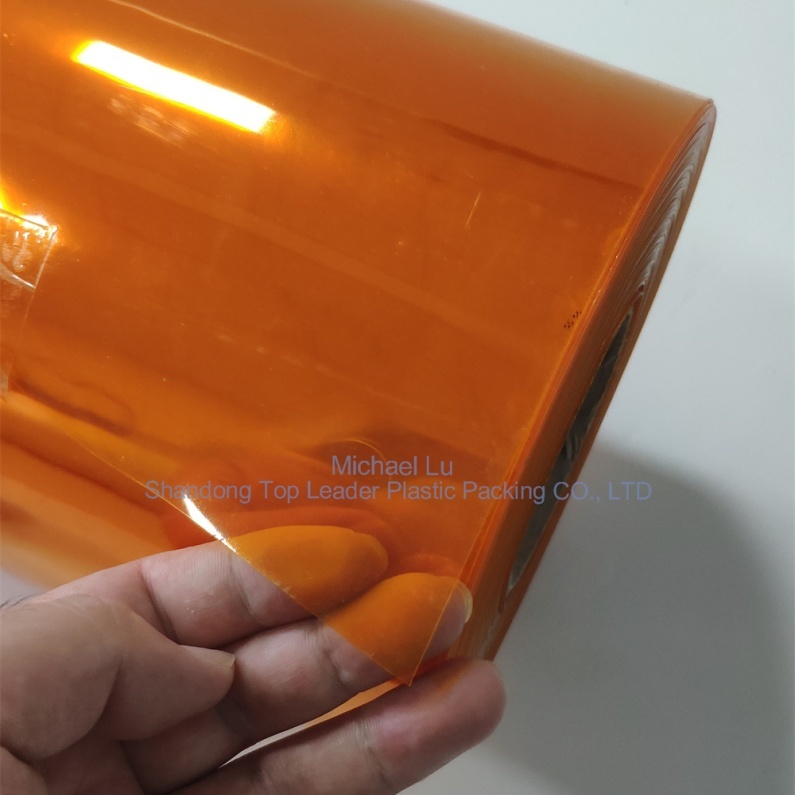 transparent orange color rigid pvc film for thermoforming