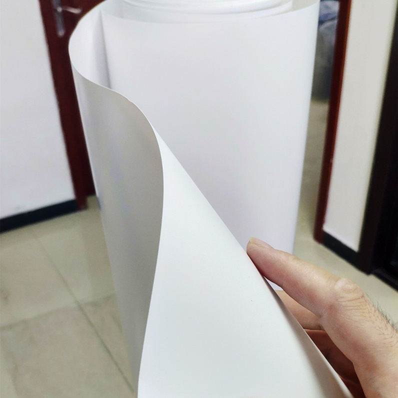 White plain PVC Sheet Roll for printing Laminate Wood Grain Furniture Films
