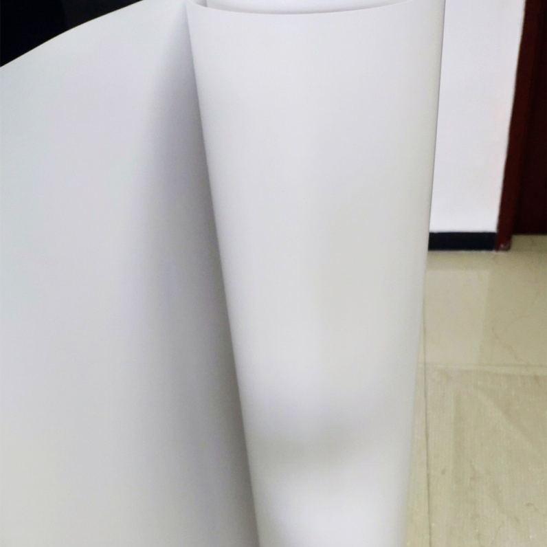 White plain PVC Sheet Roll for printing Laminate Wood Grain Furniture Films
