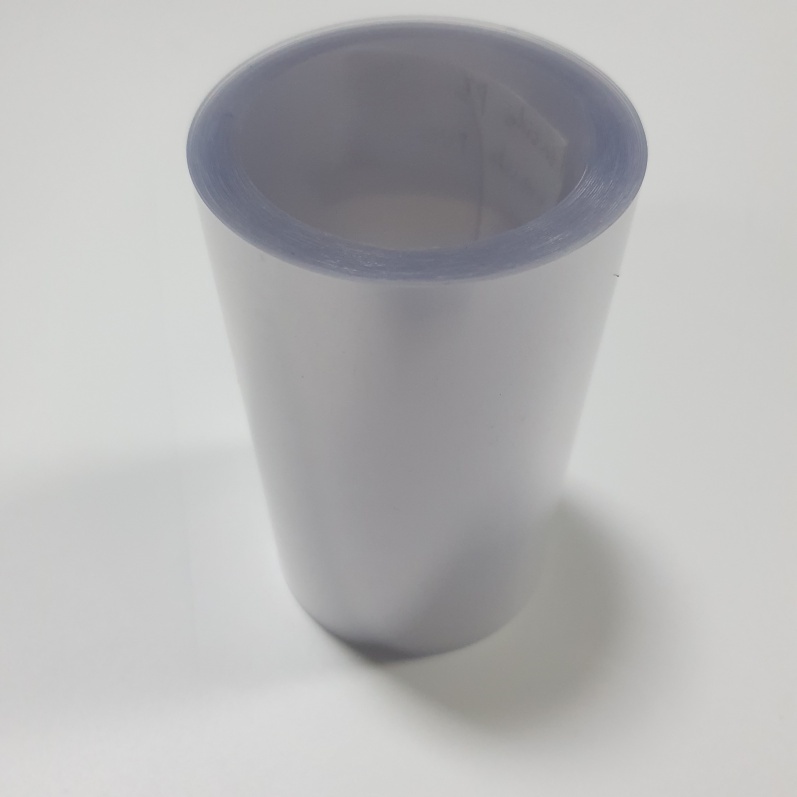 Transparent PVC/PE film for packaging liquids oral solutions