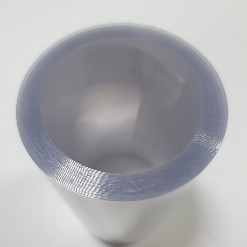 Transparent PVC/PE film for packaging liquids oral solutions