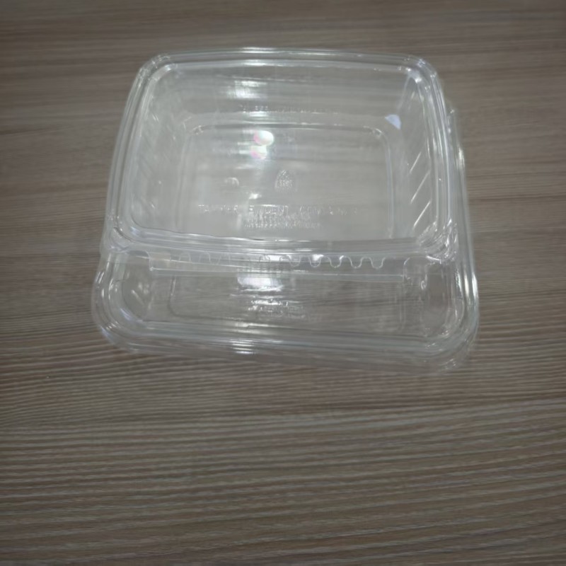 Hinged Clamshell PET Salad Transparent Box Container Bowl