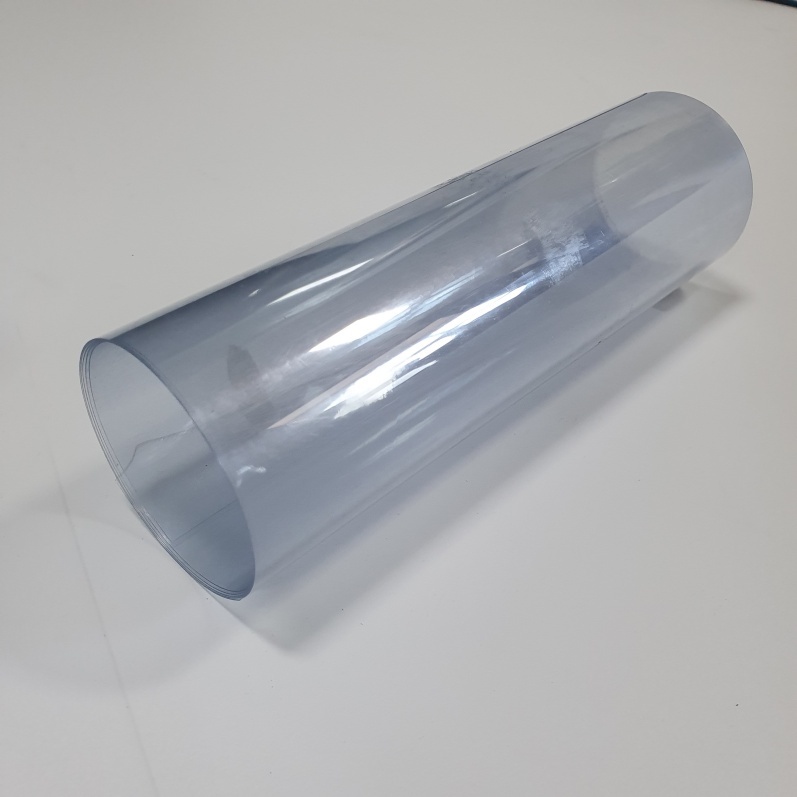 Màng PVC trong suốt 0,35mm, dùng làm màng bao bì PTP. Khả năng hàn nhiệt tốt.