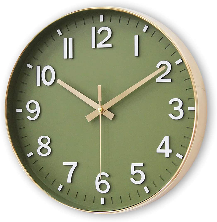 Runde Küchen-Wanduhr mit 3D-Prägung