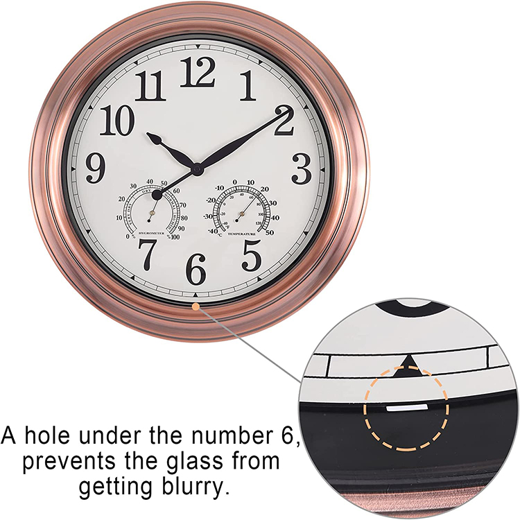 Wasserdichte antike Kunststoff-Wanduhr für den Außenbereich