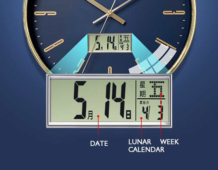 Moderne digitale LCD-Uhr mit Thermometer