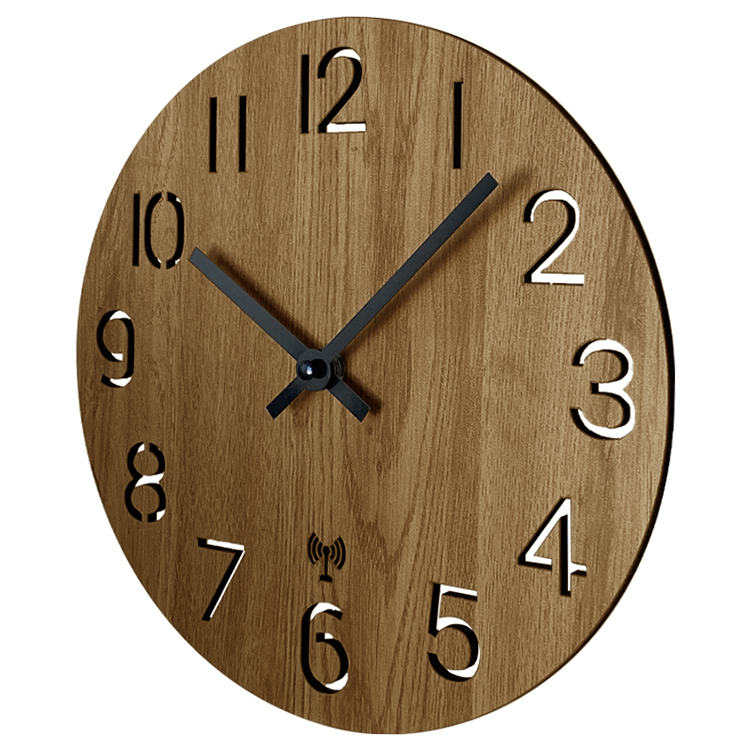 حركة RCC المصابيح ضوء ساعة حائط خشبية يمول