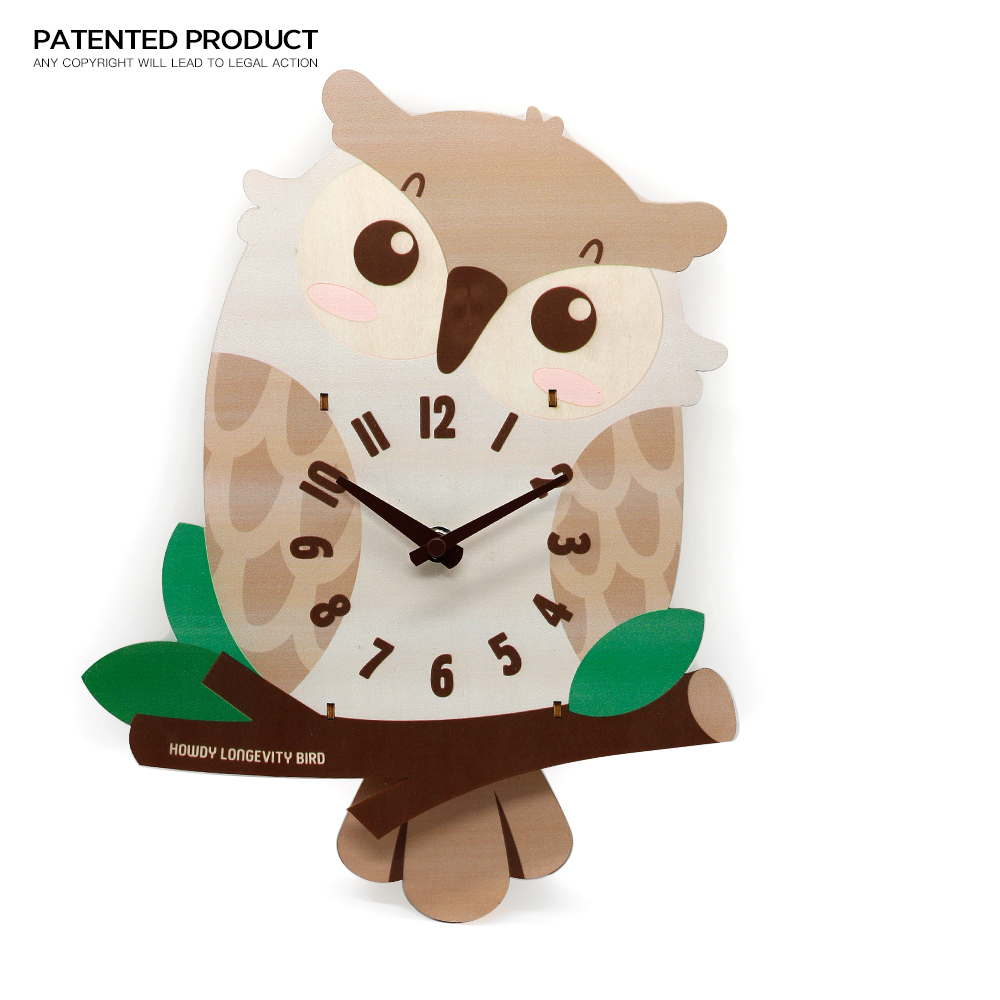 Pendel-MDF-Kinderwanduhr im Tierstil