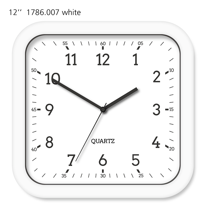 Hängende, batteriebetriebene, rechteckige Kunststoff-Wanduhr