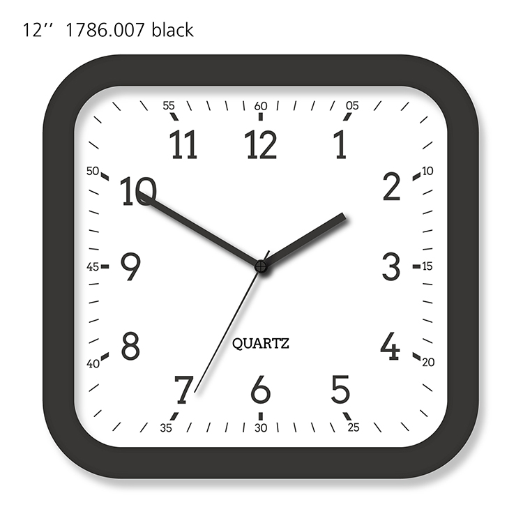 Hängende, batteriebetriebene, rechteckige Kunststoff-Wanduhr