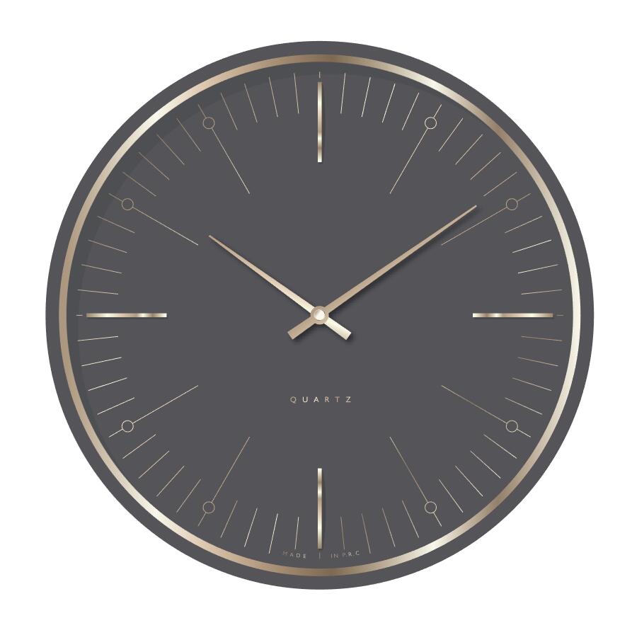 Luxuriöse 3D-geprägte Zahlen-Wanduhr aus Metall im runden Stil