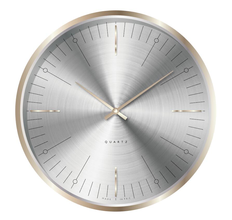 Luxuriöse 3D-geprägte Zahlen-Wanduhr aus Metall im runden Stil