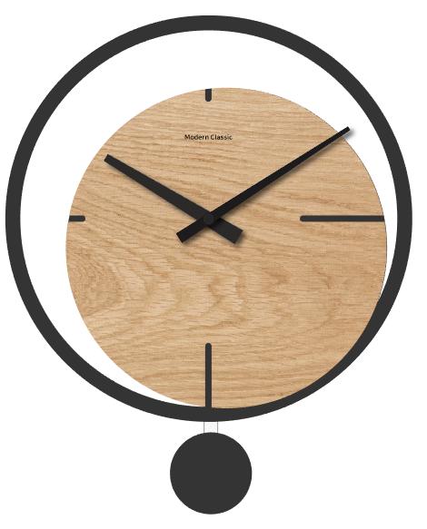 ساعة حائط خشبية مستديرة طبيعية وحديثة