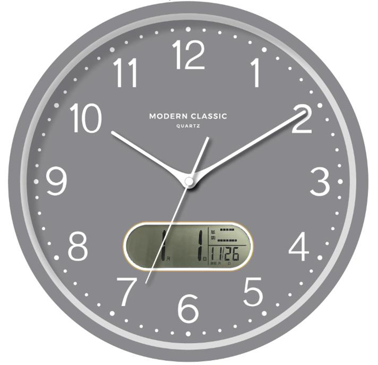 Digitale LCD-Analog-Wanduhr