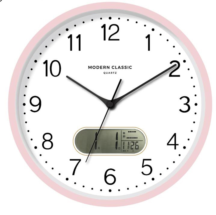 Digitale LCD-Analog-Wanduhr