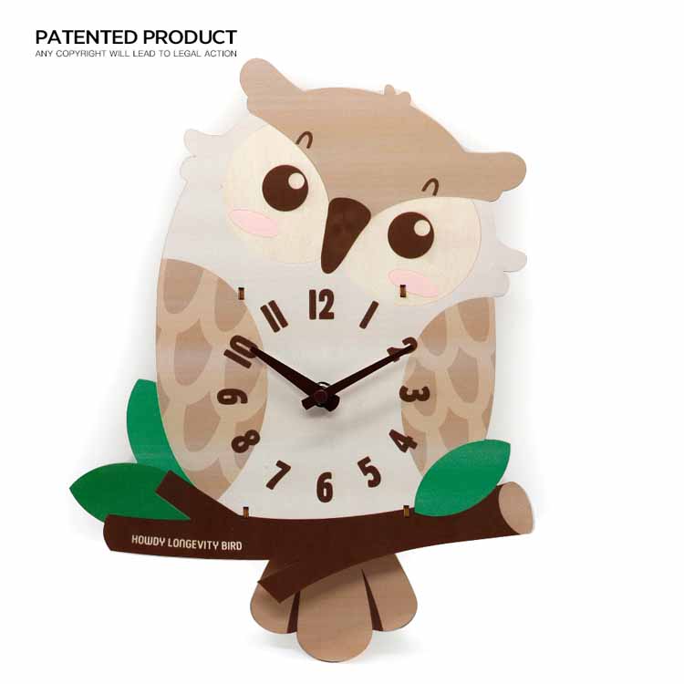 Kinder-Pendeluhr im Tier-Stil aus MDF