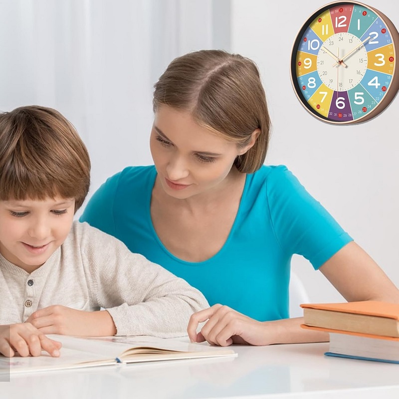 Lernuhr für Kinder, Lernen, Erziehen, benutzerdefinierte Wanduhr