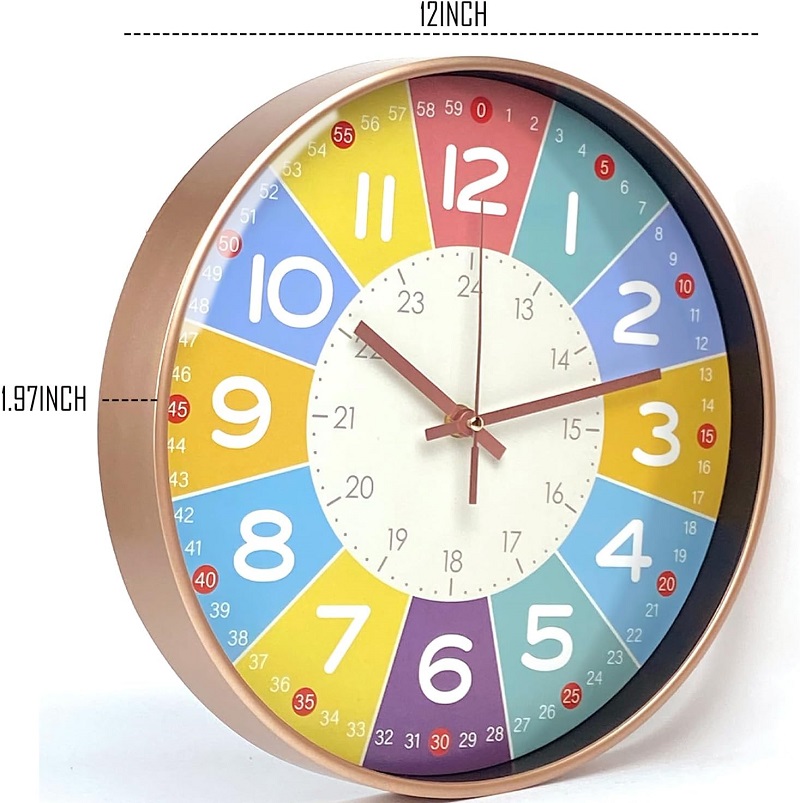 Lernuhr für Kinder, Lernen, Erziehen, benutzerdefinierte Wanduhr