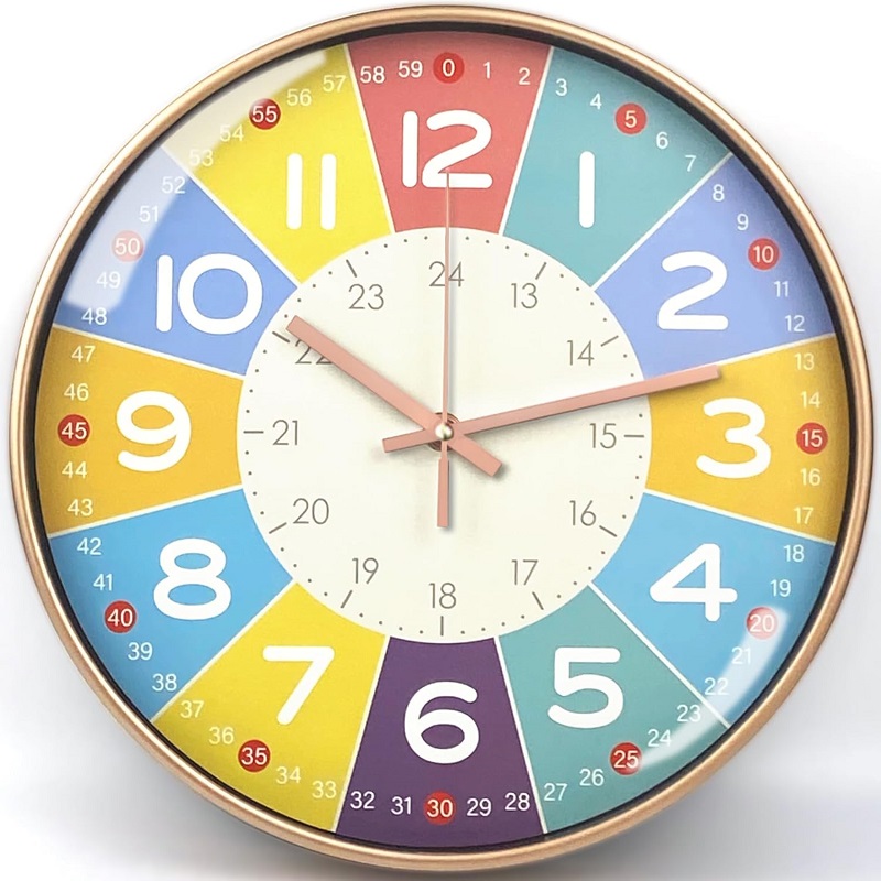 Lernuhr für Kinder, Lernen, Erziehen, benutzerdefinierte Wanduhr