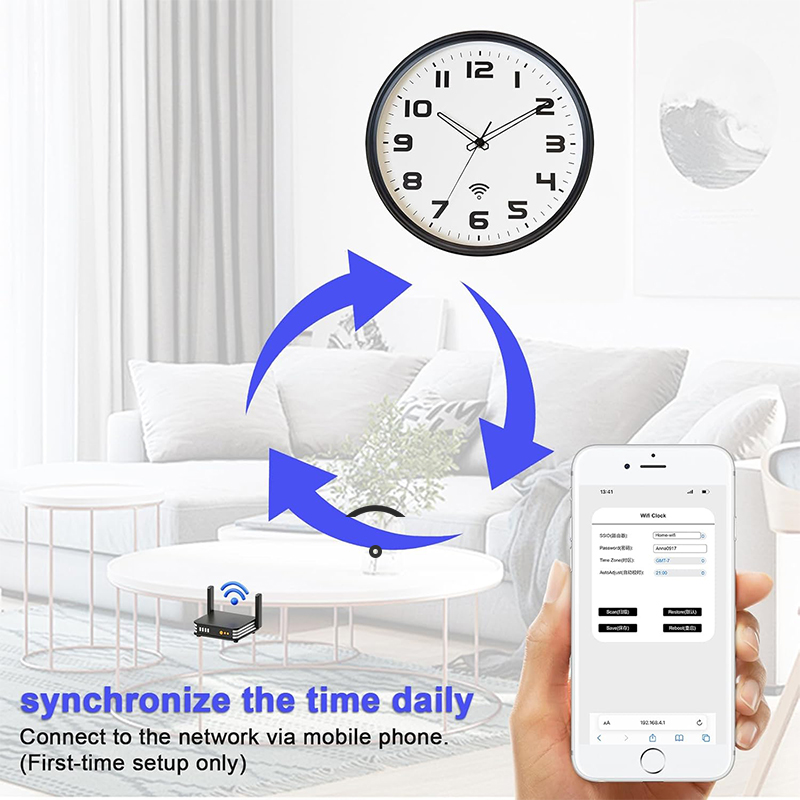 2024 neue WiFi Wanduhr für Wohnzimmer