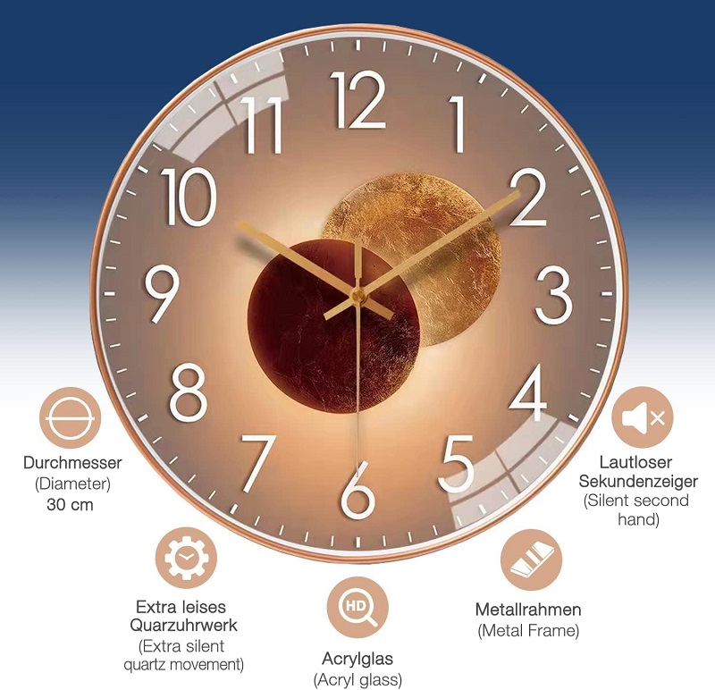 Nordische Modeuhr für das Wohnzimmer