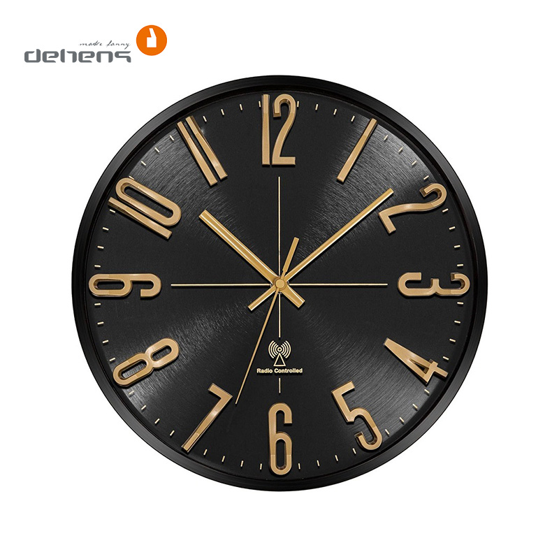 12 Zoll Luxus-Wanduhr mit Funksteuerung aus Metall