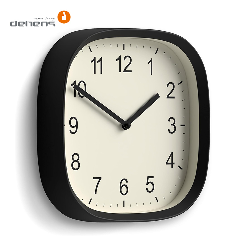 ساعة حائط بلاستيكية سوداء حديثة مقاس 12 بوصة