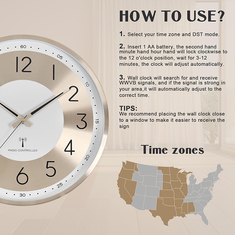 Orologio da parete atomico da 12 pollici per soggiorno